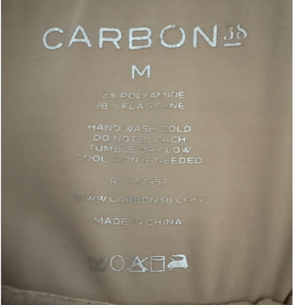 Carbon38 Women Tan Lace Up High Rise Leggings Size M Polyamide Blend Activewear - Picture 7 of 9